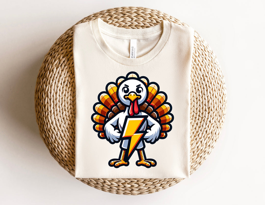 Turkey With Gold Lightening Bolt DTF Print