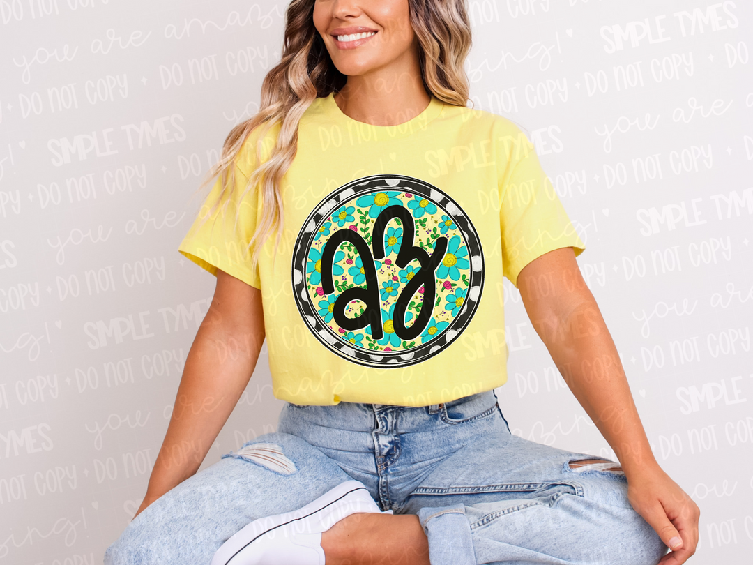 Floral Circle States DTF Prints