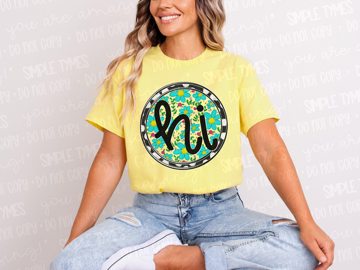Floral Circle States DTF Prints