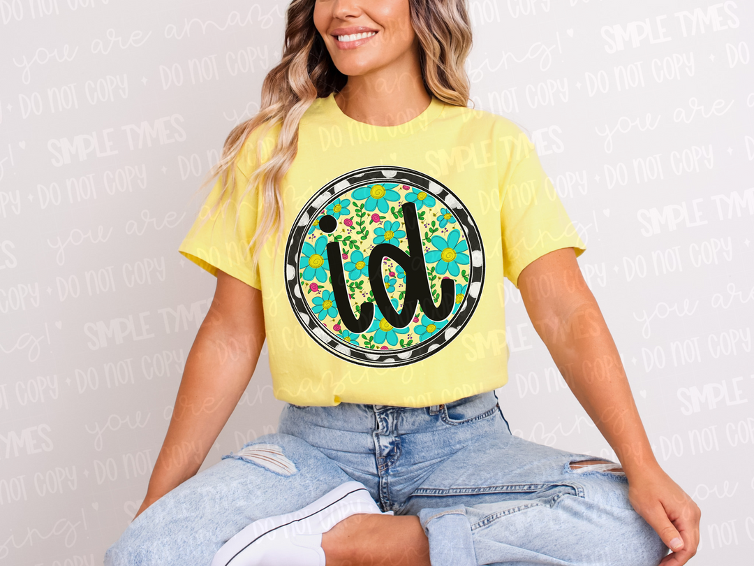Floral Circle States DTF Prints