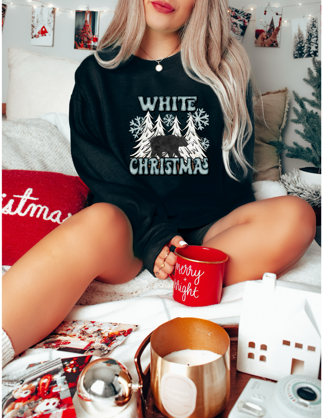 White Christmas DTF Print