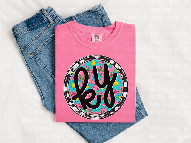 Floral Circle States DTF Prints