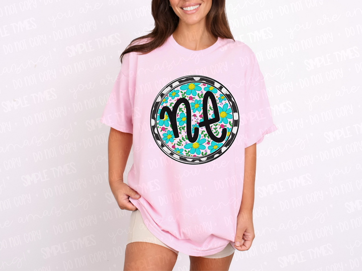 Floral Circle States DTF Prints