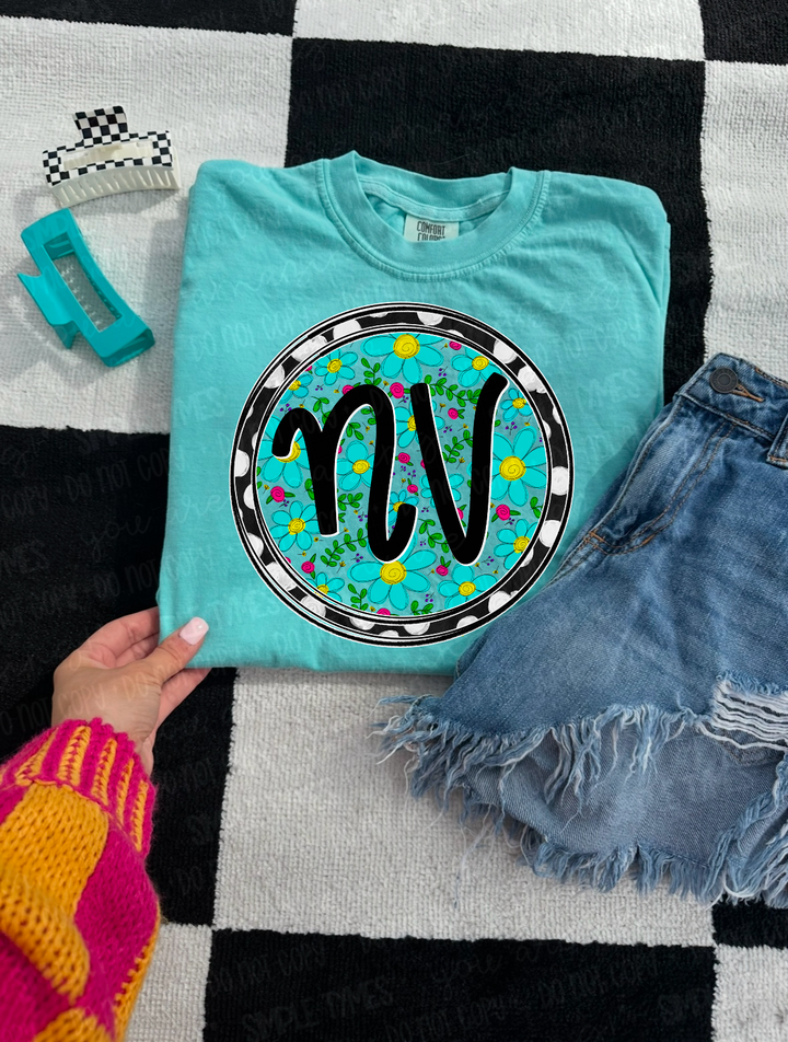 Floral Circle States DTF Prints