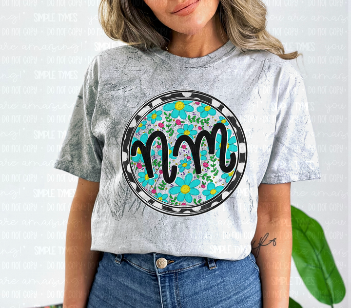 Floral Circle States DTF Prints