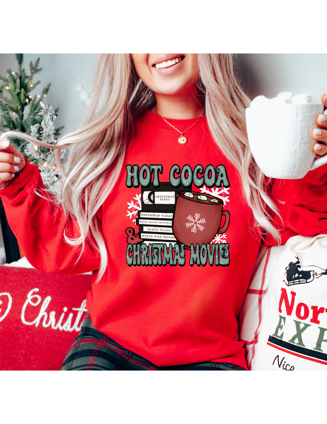 Hot Cocoa & Christmas Movies DTF Print