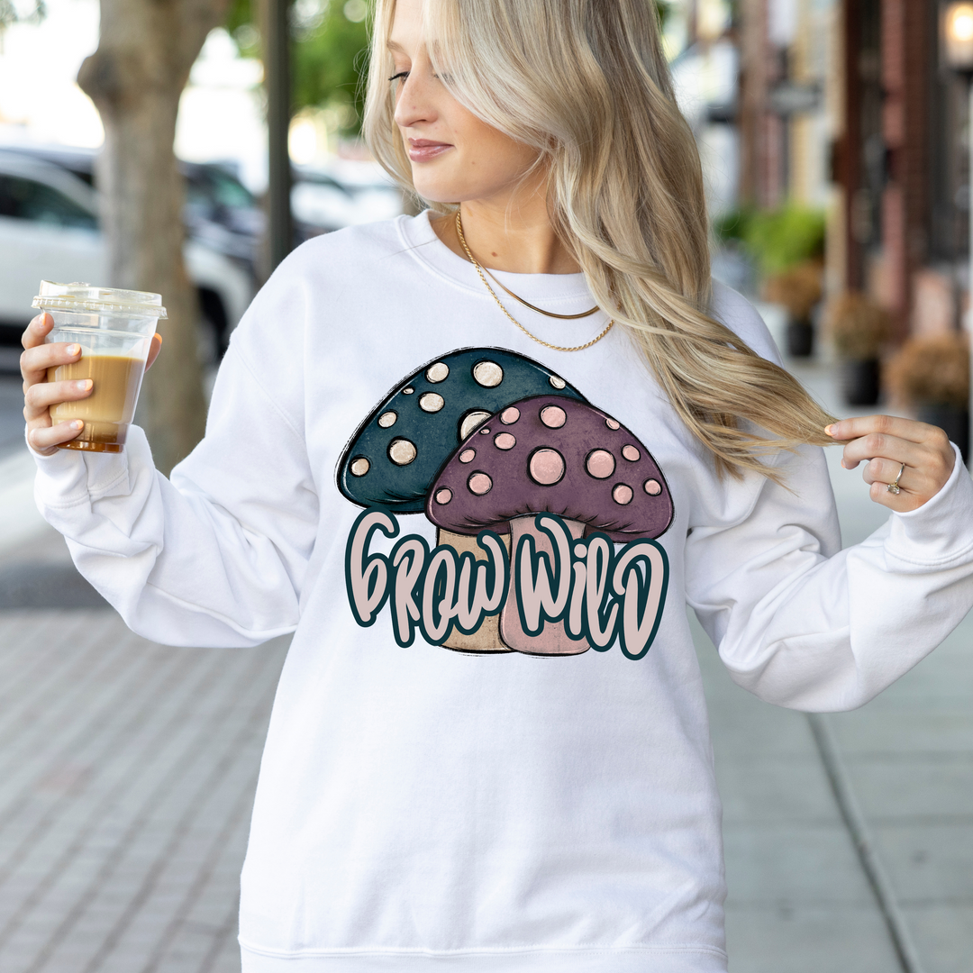 Grow Wild Mushrooms DTF Print