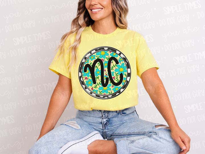 Floral Circle States DTF Prints