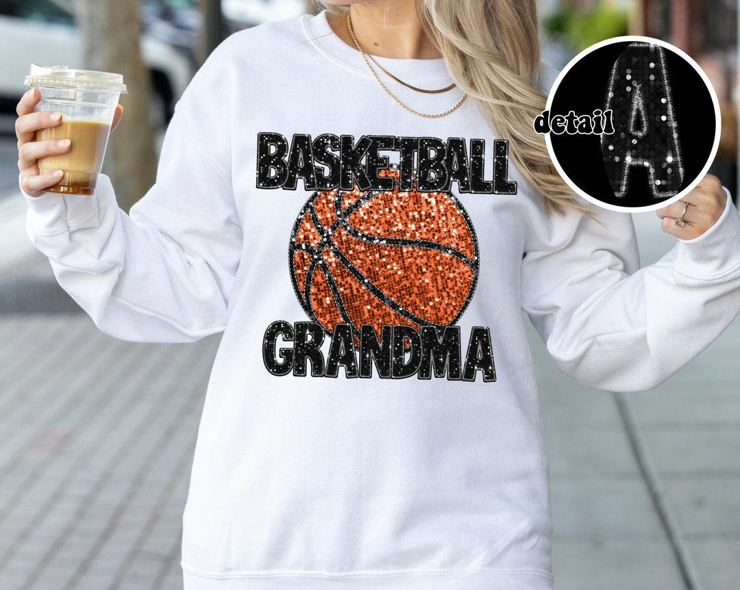 Basketball Grandma Faux Glitter DTF Print