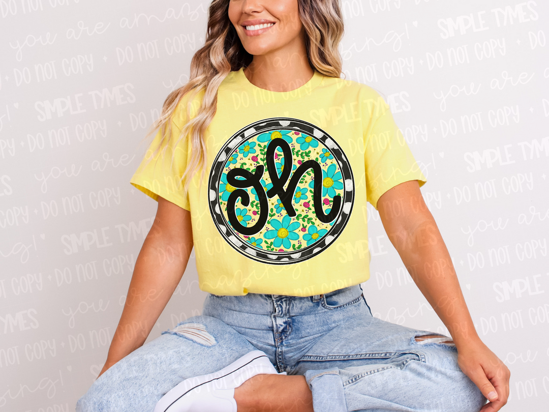 Floral Circle States DTF Prints