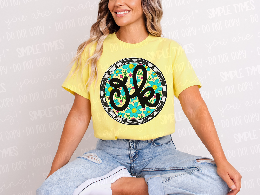 Floral Circle States DTF Prints