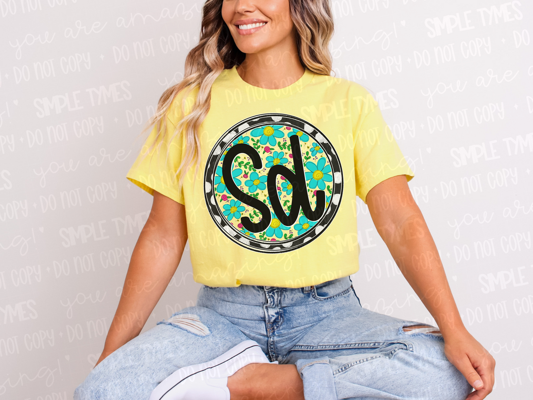 Floral Circle States DTF Prints