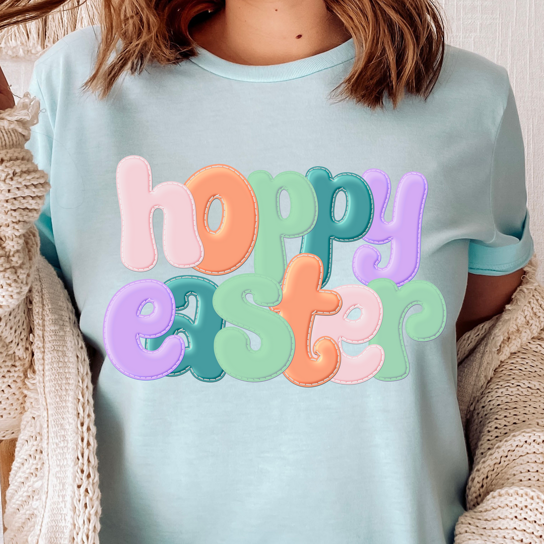 Hoppy Easter Faux Bubble Letters DTF Print