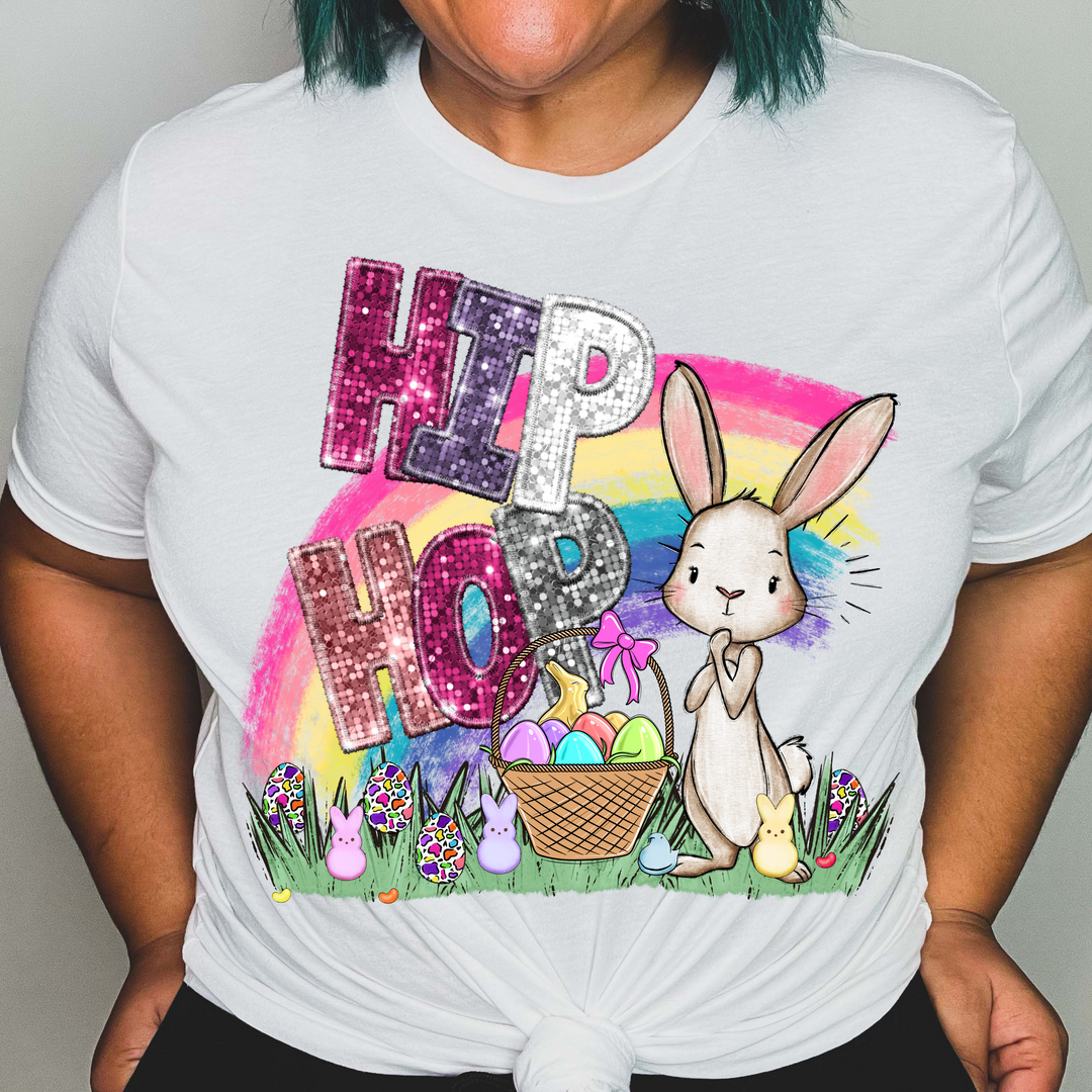 Hip Hop Easter Eggs Faux Glitter DTF Print