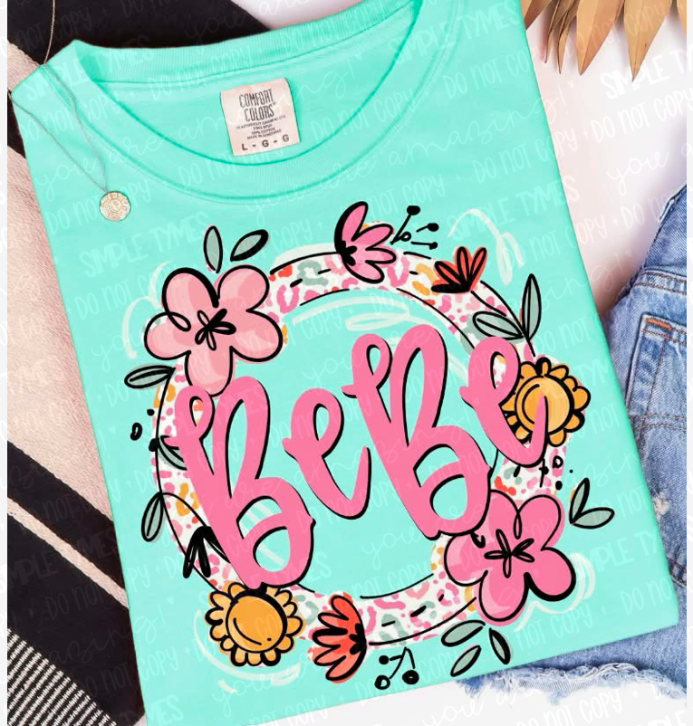 Floral and Leopard Names DTF Print