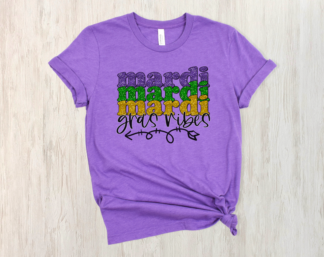 Stacked Mardi Gras Vibes DTF Print