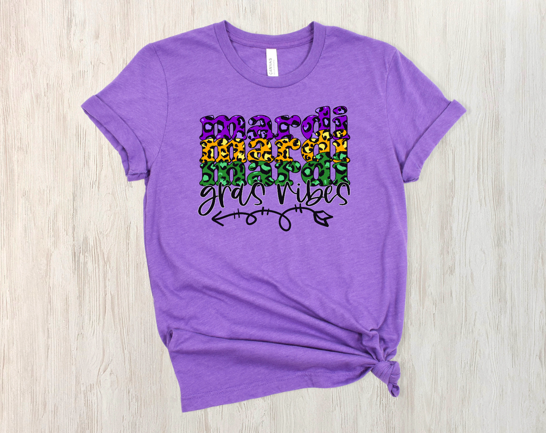 Stacked Mardi Gras Vibes DTF Print