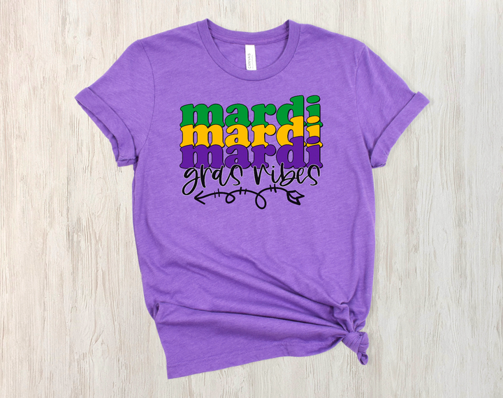 Stacked Mardi Gras Vibes DTF Print