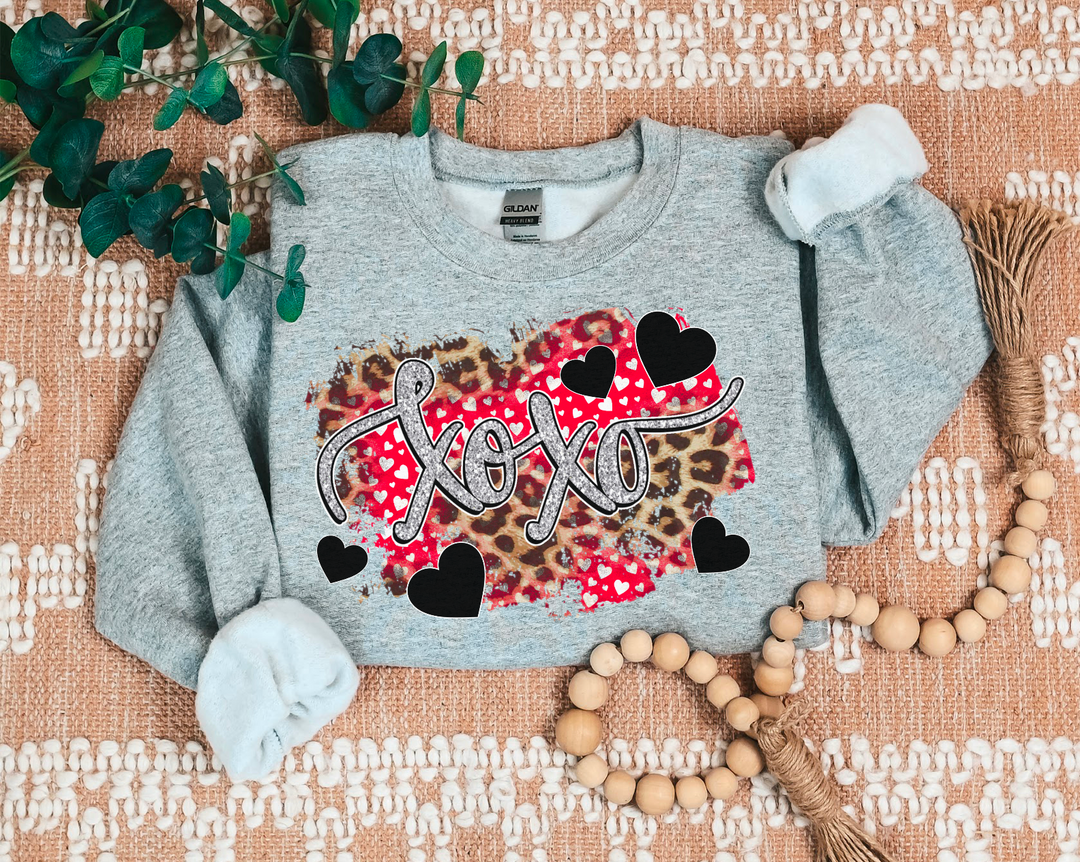 XOXO Leopard Background DTF Print