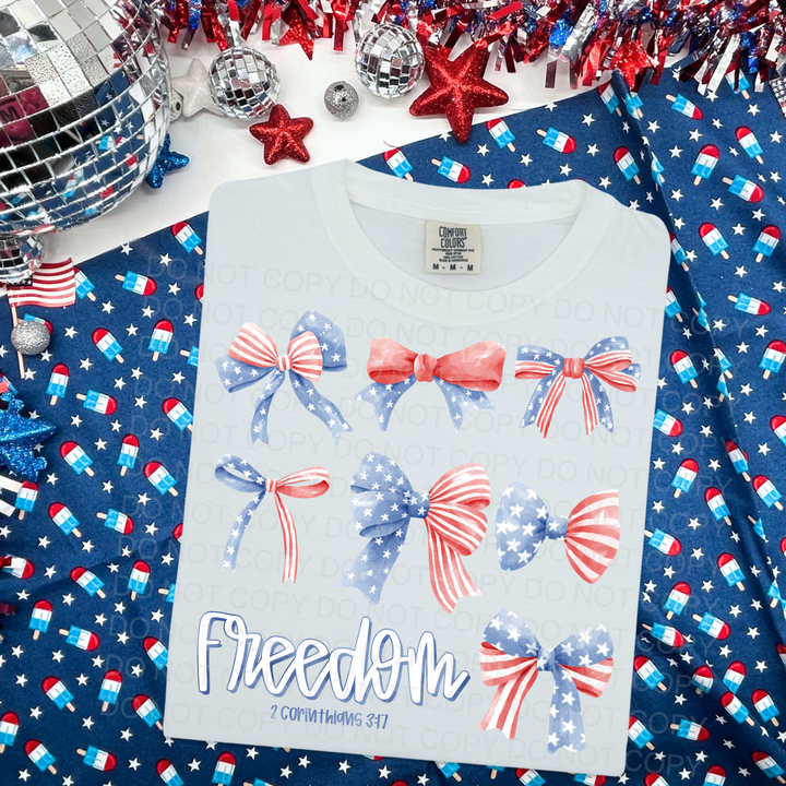 Patriotic Bow DTF Print