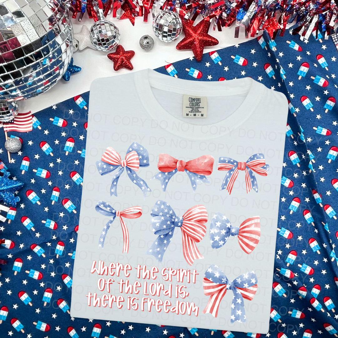 Patriotic Bow DTF Print