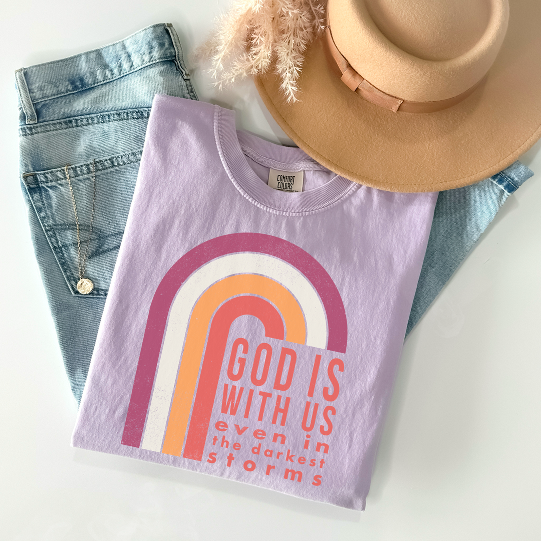 God Is With Us Rainbow DTF Print