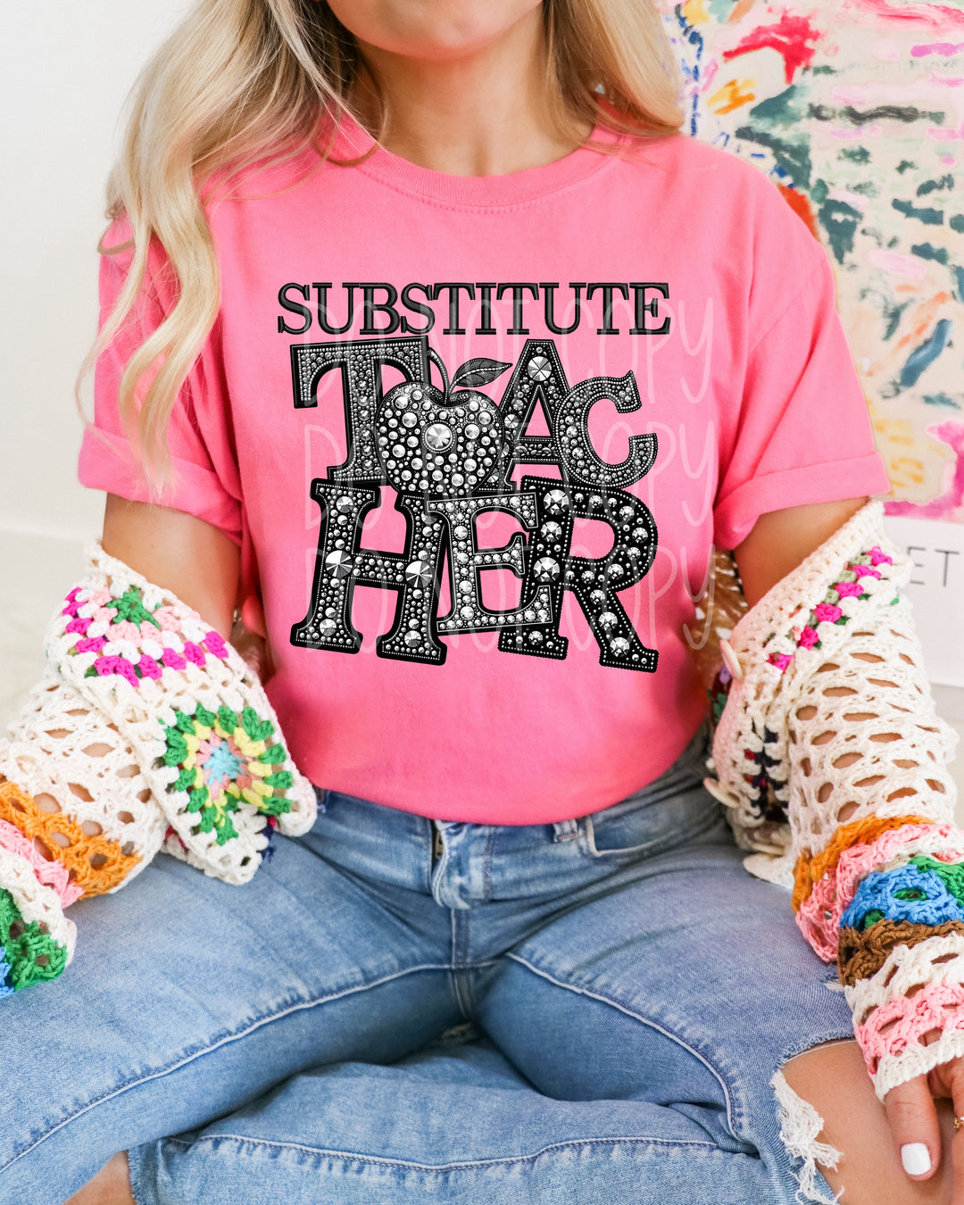 Rhinestone Teachers & School occupations DTF Print