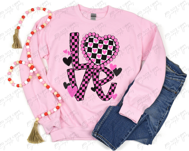 Love Checks DTF Print