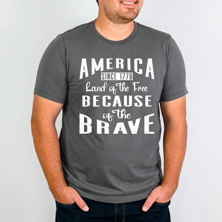 America Land Of The Free Because Of The Brave DTF Print