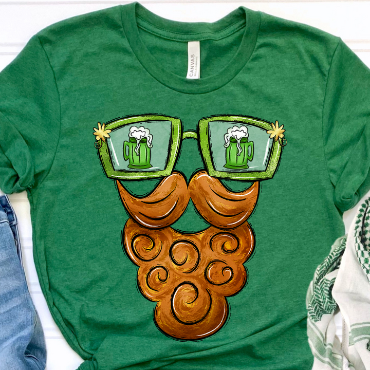 St Patrick’s Day Glasses and Beard DTF Print