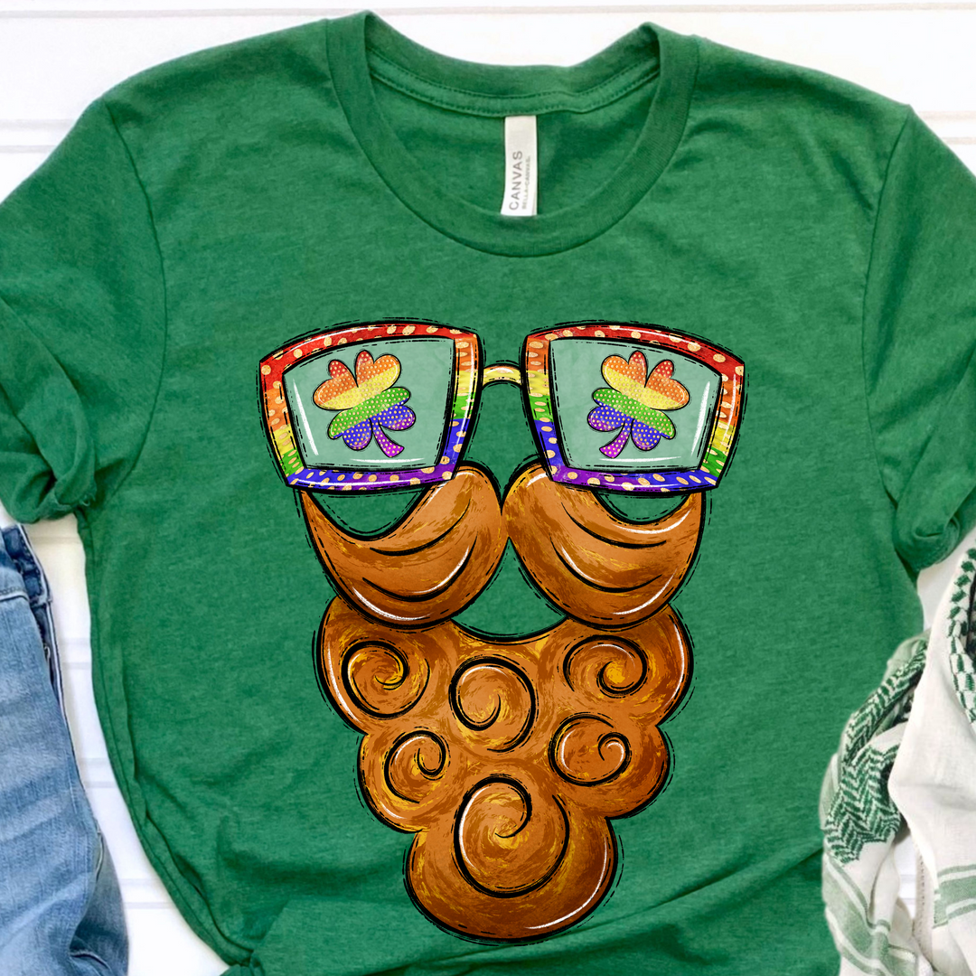 St Patrick’s Day Glasses and Beard DTF Print