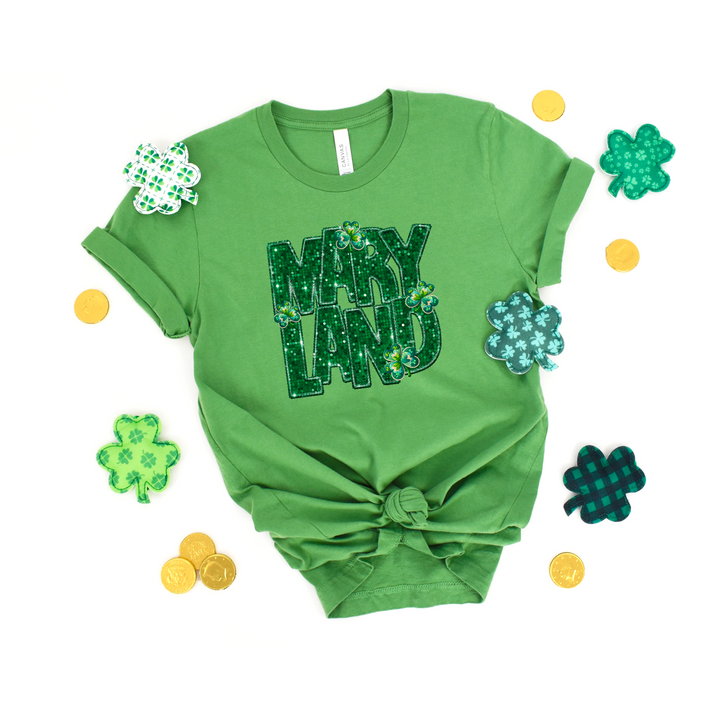 Shamrock States Faux Glitter DTF Print