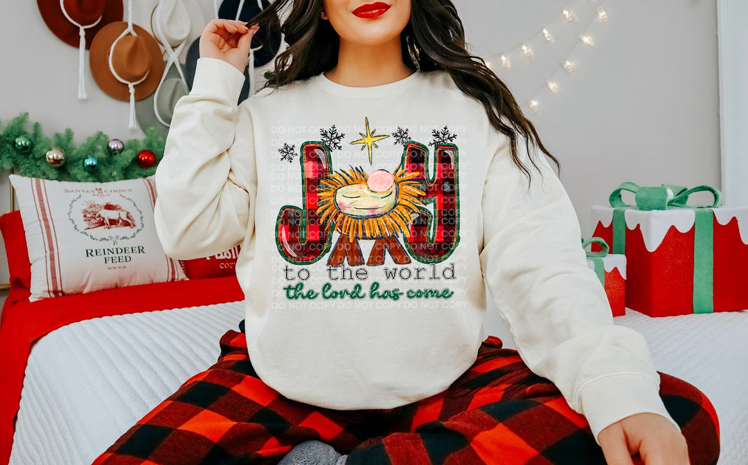 Plaid Joy To The World DTF Print