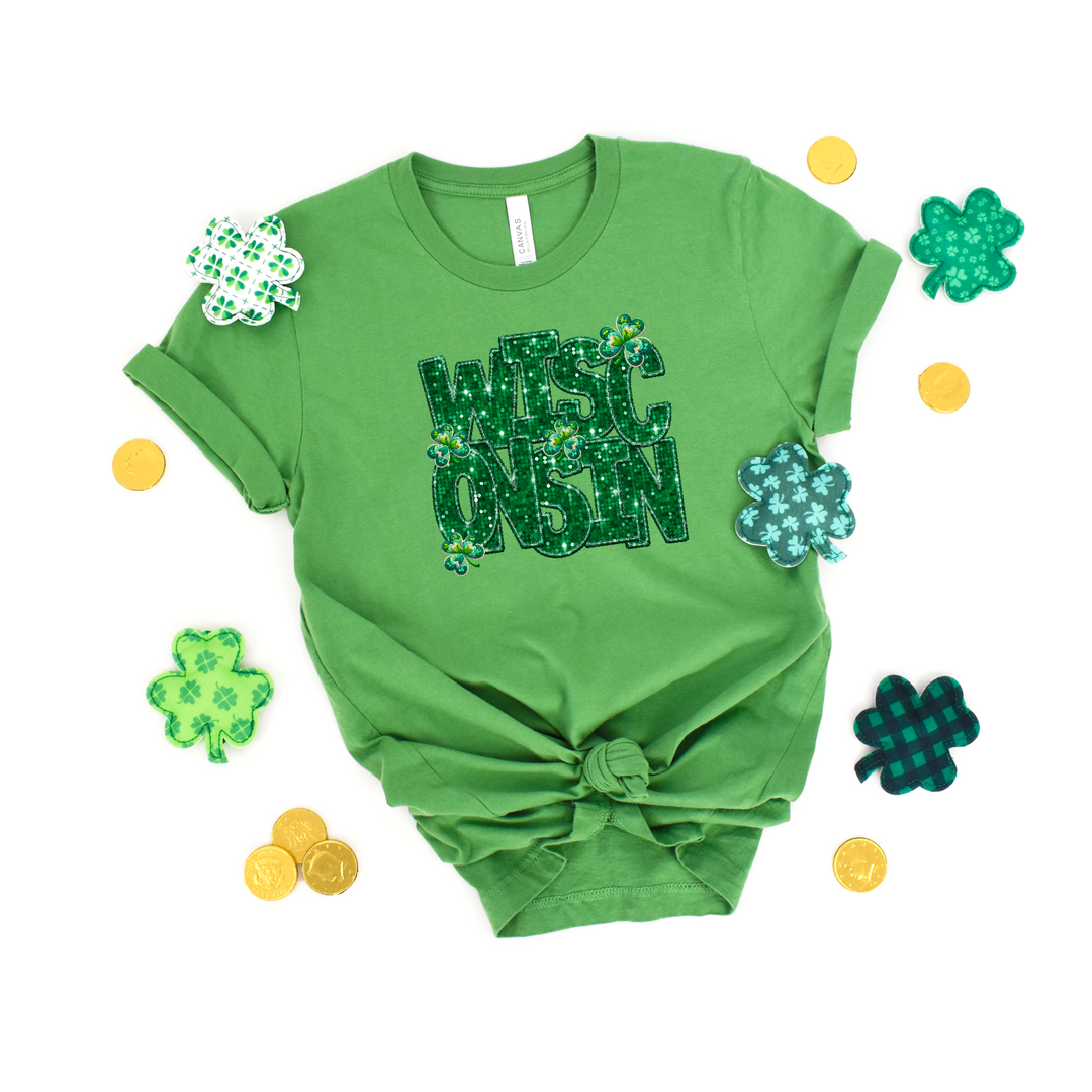 Shamrock States Faux Glitter DTF Print