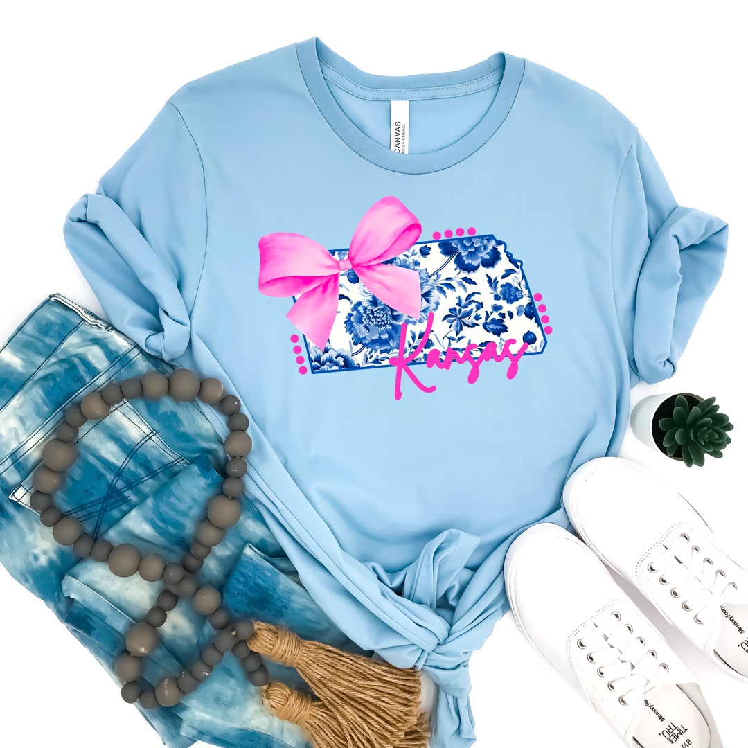 Blue Floral States DTF Print