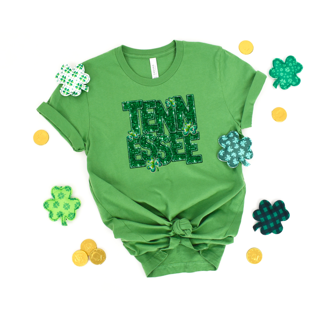 Shamrock States Faux Glitter DTF Print