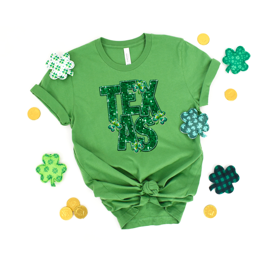 Shamrock States Faux Glitter DTF Print