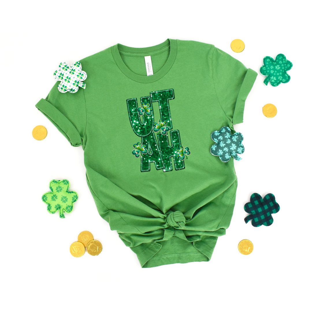 Shamrock States Faux Glitter DTF Print