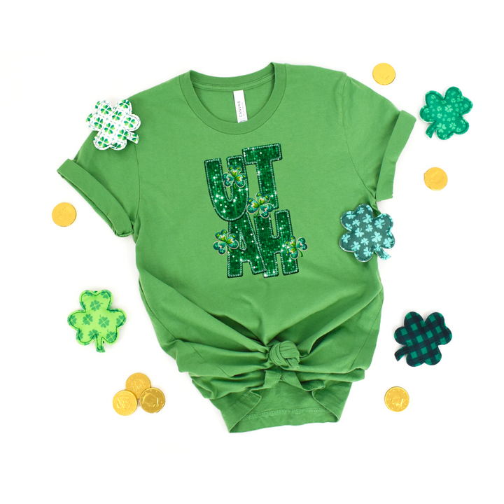 Shamrock States Faux Glitter DTF Print