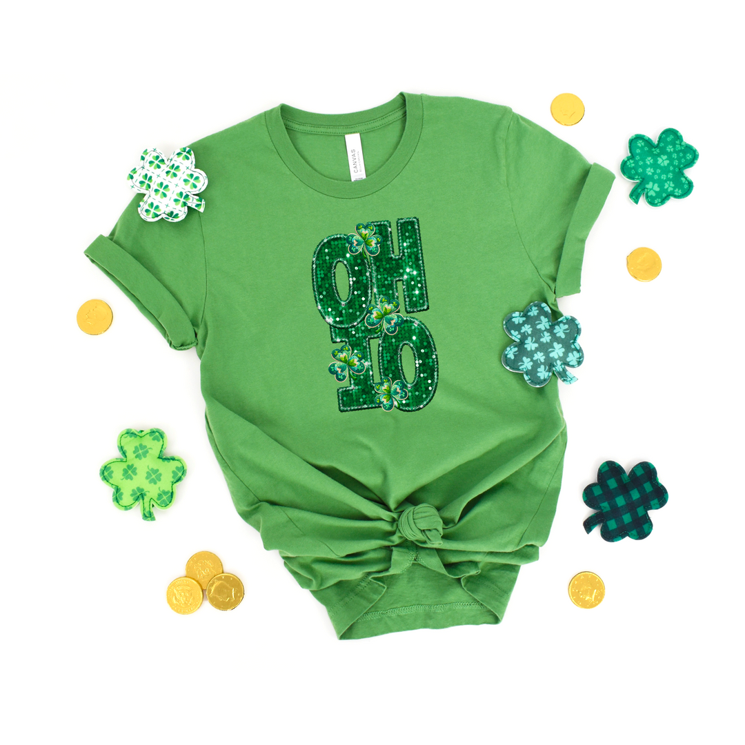 Shamrock States Faux Glitter DTF Print