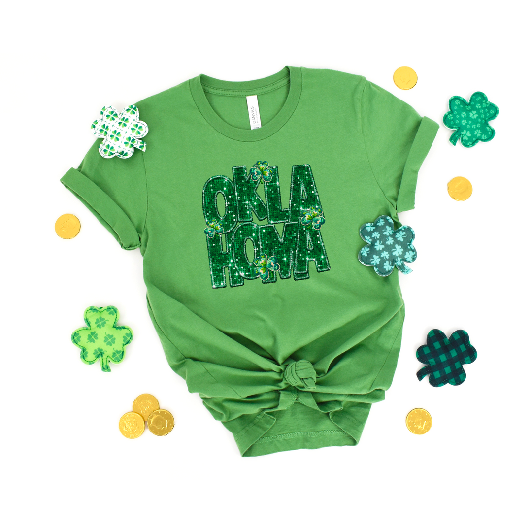 Shamrock States Faux Glitter DTF Print