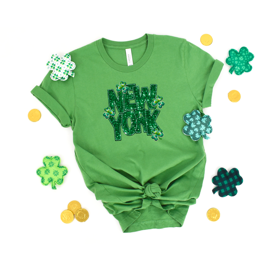 Shamrock States Faux Glitter DTF Print