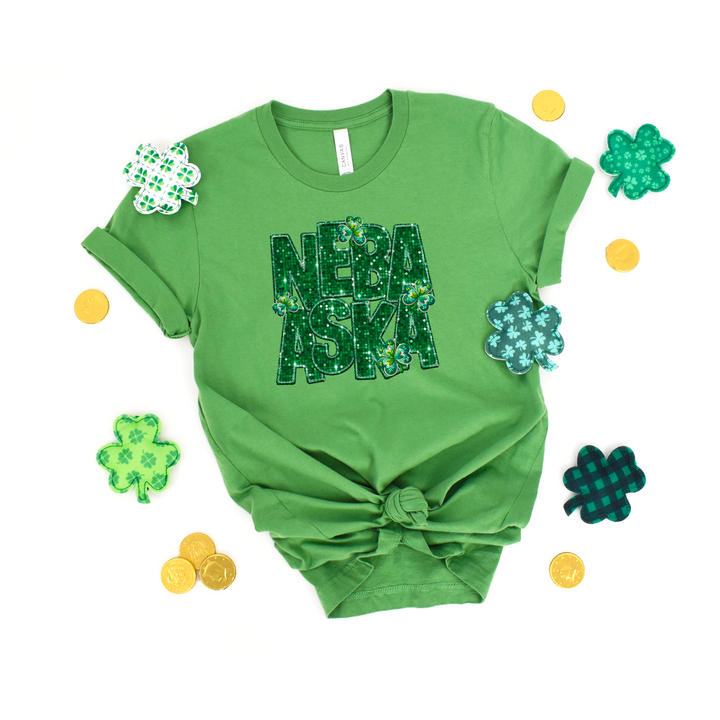 Shamrock States Faux Glitter DTF Print