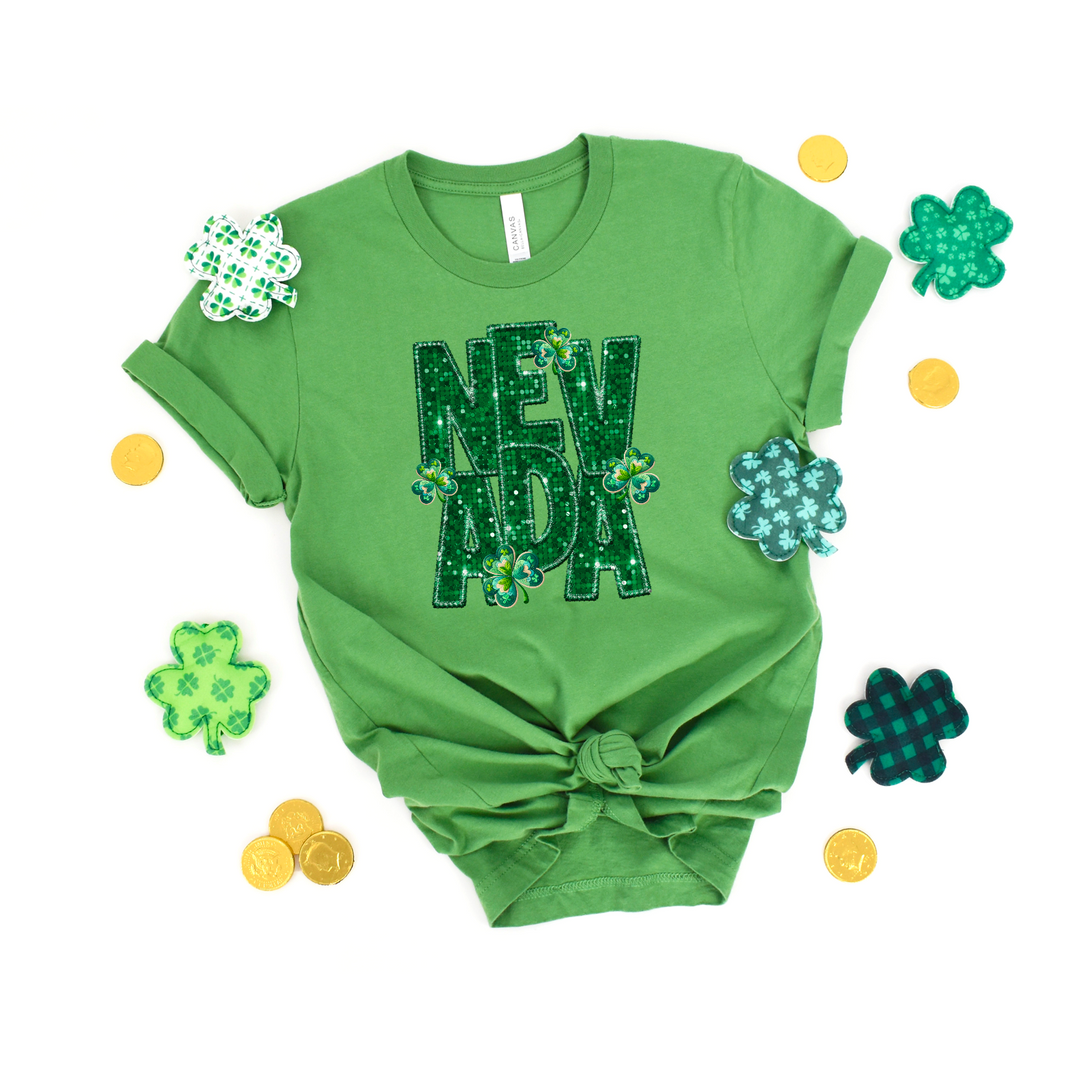 Shamrock States Faux Glitter DTF Print