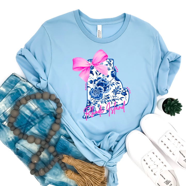 Blue Floral States DTF Print