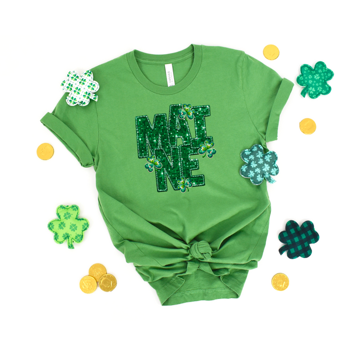 Shamrock States Faux Glitter DTF Print