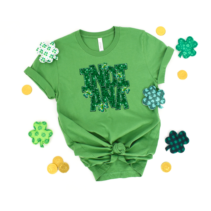 Shamrock States Faux Glitter DTF Print