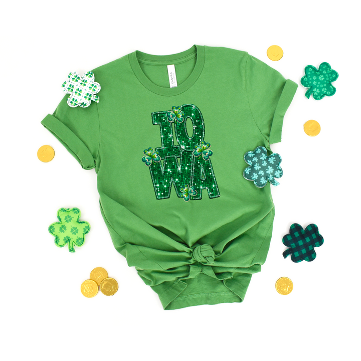 Shamrock States Faux Glitter DTF Print