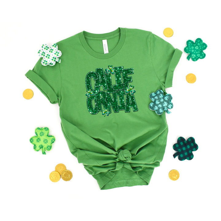 Shamrock States Faux Glitter DTF Print