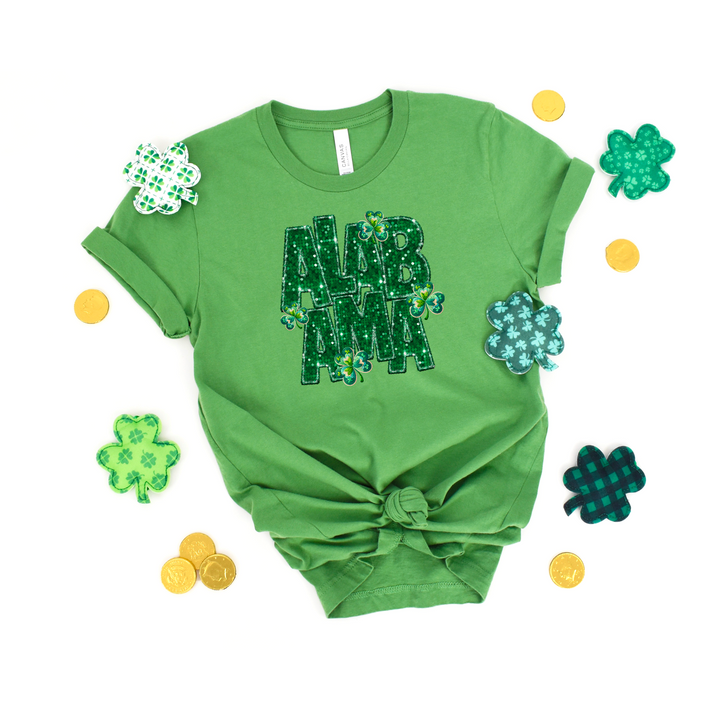 Shamrock States Faux Glitter DTF Print